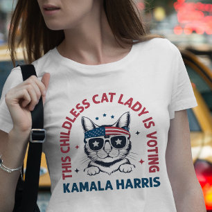 Diese kinderlose Katze-Lady wählt Kamala Harris T-Shirt