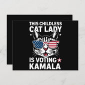Diese kinderlose Katze-Lady wählt Kamala Postkarte (Vorne/Hinten)