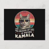 Diese kinderlose Katze-Lady wählt Kamala Postkarte (Vorderseite)
