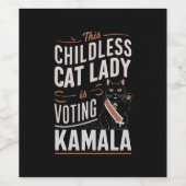 Diese kinderlose Katze-Lady wählt Kamala Weinetikett (Einzelnes Label)