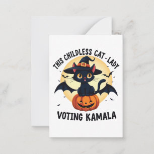 Diese kinderlose Katzen-Lady wählt Kamala Hallowee Mitteilungskarte