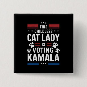 Diese kinderlose Katzenlady wählt Kamala 2024 Button