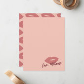 Diese Kiss Script Stationery Note Card - Blush Mitteilungskarte (Vorderseite/Rückseite Beispiel)