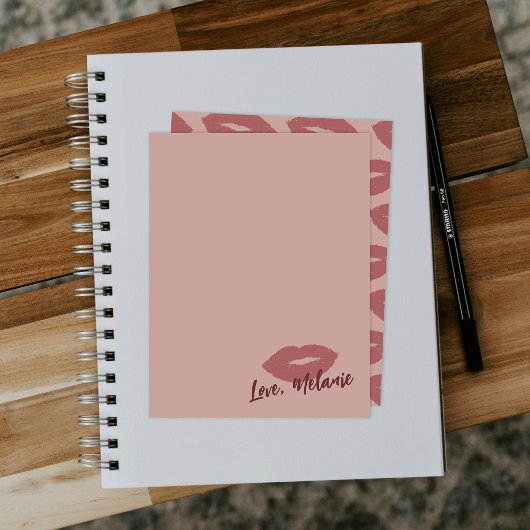 Diese Kiss Script Stationery Note Card - Blush Mitteilungskarte