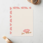 Diese Kiss Script Stationery Note Card - Peach Mitteilungskarte (Vorderseite/Rückseite Beispiel)