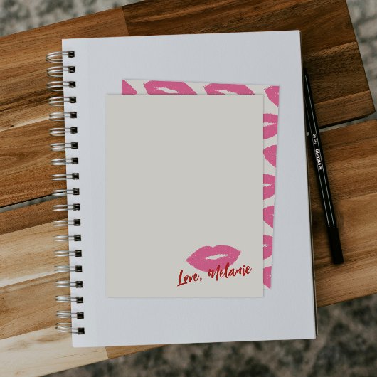 Diese Kiss Script Stationery Note Card - Pink Mitteilungskarte