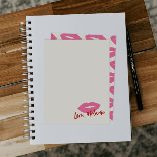 Diese Kiss Script Stationery Notizkarte - Rosa Mitteilungskarte