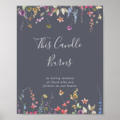 Diese klassische blaue Wild-Blumenkerze Burns Poster (Vorne)