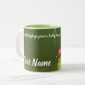 Diese kleinen Ladybugs gewähren einen glücklichen Zweifarbige Tasse (Vorderseite Links)