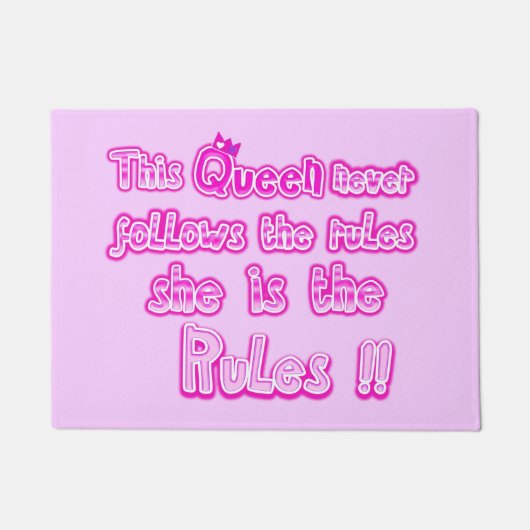 Diese Königin befolgt nie die Regeln hellrosa Fußmatte (Vorderseite)