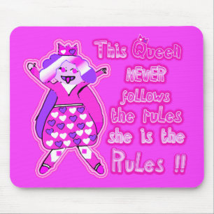 Diese Königin folgt nie den Regeln heiß rosa Mousepad