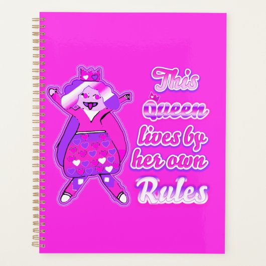 Diese Königin folgt nie den Regeln pink Planer (Vorderseite)