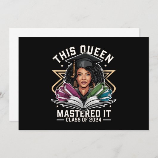 Diese Königin meisterte es-Klasse des Abschlusses Einladung (Vorne/Hinten)