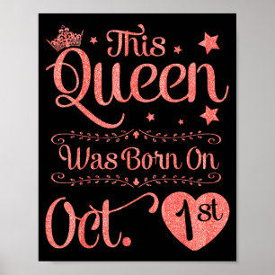 Diese Königin wurde am 1. Oktober geboren herzlich Poster