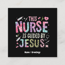 Diese Krankenschwester wird geleitet von Jesus, de Quadratische Visitenkarte