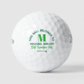 "Diese Kugel gehört" Opa Green Monogram Golfball (Vorderseite)