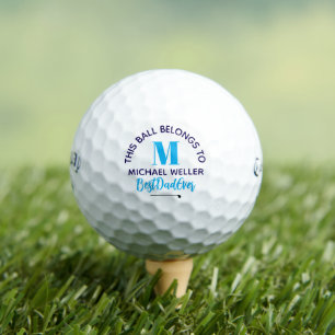 'Diese Kugel gehört" Vater Blue Monogram Golfball