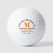 "Diese Kugel gehört" Vater Monogram Golfball (Vorderseite)