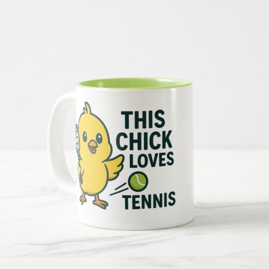 Diese Küken Lieben Tennis Zweifarbige Tasse (Vorderseite Links)