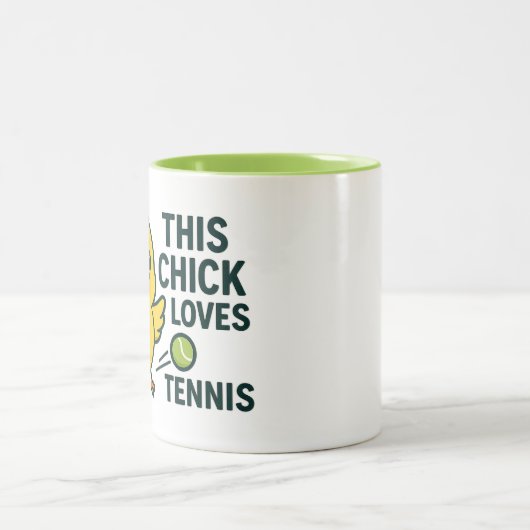 Diese Küken Lieben Tennis Zweifarbige Tasse (Mittel)