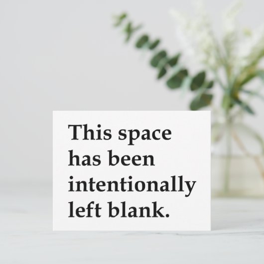 Diese Leertaste Postkarte (Stehend Vorderseite)