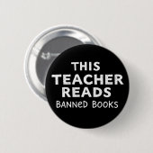 Diese Lehrkraft liest verbotene Bücher Grafik Button (Vorne & Hinten)