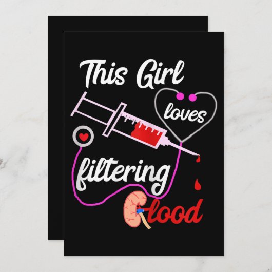 Diese Lieben filtern die Blutdialyse Einladung (Vorne/Hinten)