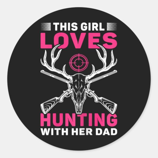Diese Lieben jagen mit ihrer Vater-Töchterjagd Runder Aufkleber (Vorderseite)