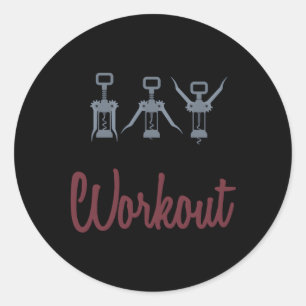 Diese Lieblings-Workout mit Korkenzieher Weinopen Runder Aufkleber
