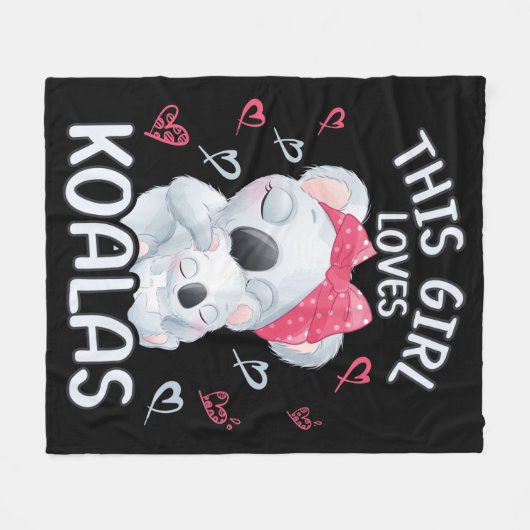 Diese Mädchen Lieben Koalas Fleecedecke (Vorderseite (Horizontal))