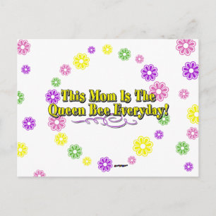 Diese Mama ist die Queen Bee jeden Tag! Typ und Bl Postkarte
