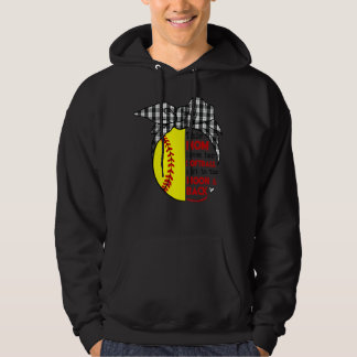 Diese Mama Liebe ihre Softball Girl Softball Messy Hoodie