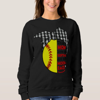 Diese Mama Liebe ihre Softball Girl Softball Messy Sweatshirt
