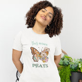 Diese Mama Prags Christliche Retro-Blütenschmetter T-Shirt