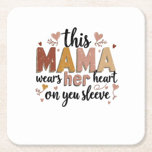 Diese Mama trägt ihr Herz am Schnabel Rechteckiger Pappuntersetzer