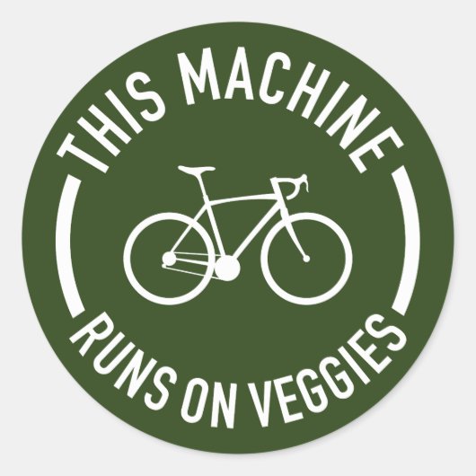 Diese Maschine fährt mit dem Fahrrad von Veggies Runder Aufkleber (Vorderseite)