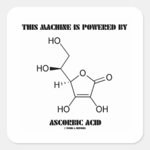 Diese Maschine wird durch Ascorbinsäure Quadratischer Aufkleber