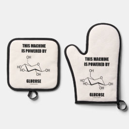 Diese Maschine wird von Glukosechemie angetrieben Ofenhandschuh & Topflappen-Set