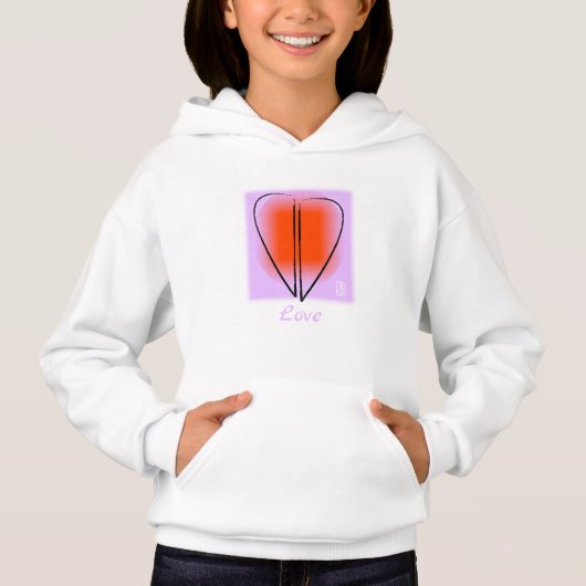 Diese Mod Art Heart Liebe Girl's Hoodie (Vorderseite)