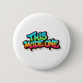 Diese Mode Eins Bunte Graffiti-Typografie Button (Vorderseite)