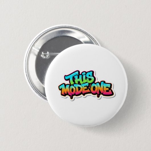 Diese Mode Eins Bunte Graffiti-Typografie Button (Vorne & Hinten)