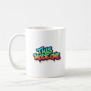 Diese Mode Eins Bunte Graffiti-Typografie Kaffeetasse