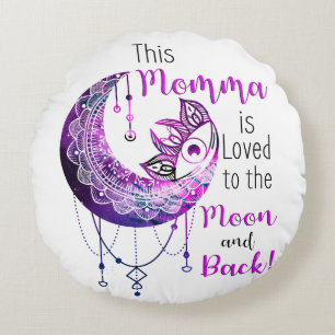 Diese Momma ist zum Mond und zurück geliebt Rundes Kissen