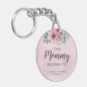 Diese Mommy gehört zu rosa, bläserne Wasserfarbe Schlüsselanhänger (Vorderseite links)