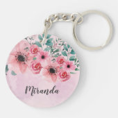 Diese Mommy gehört zu rosa, bläserne Wasserfarbe Schlüsselanhänger (Rückseite)