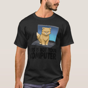 Diese Nicht Dein Computer Wütende Katze Lustige Ka T-Shirt