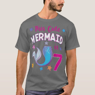 Diese Niedliche Meerjungfrau ist 7 Geburtstagsfeie T-Shirt