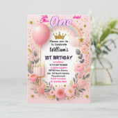 Diese Niedliche Queen Little Miss Onederful 1. Geb Einladung (Stehend Vorderseite)