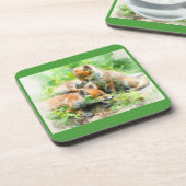 diese niedlichen Fuchsjungen, die in der Sonne spi Getränkeuntersetzer (Linke Seite)