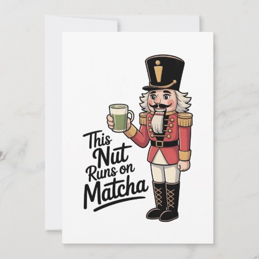 Diese Nut läuft auf Matcha Christmas Nutcracker Dankeskarte (Vorderseite)